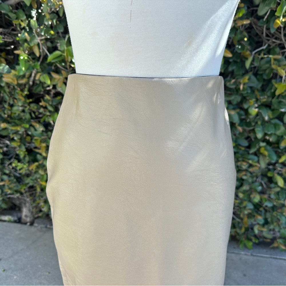 Brochu Walker Taupe Vegan Leather Pencil Skirt Size S - Picture 4 of 10